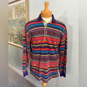 90's Vintage Tommy Hilfiger Striped Polo Shirt – Medium